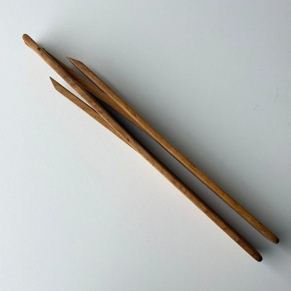 Vintage Folding Wooden Tongs Kitchen Tool Mid-Century Modern Rustic Farmhouse